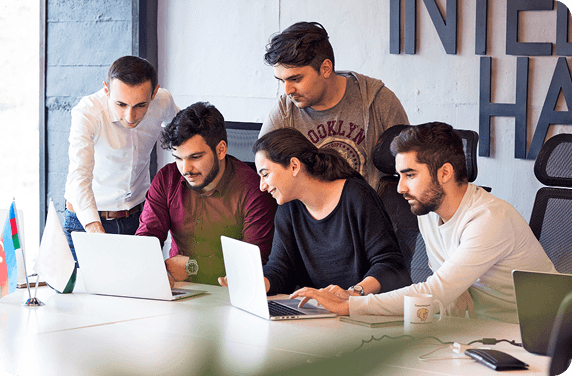 Team collaborating in a meeting room