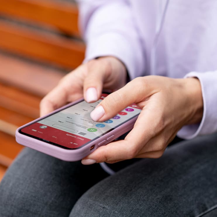 Person using a mini app on a smartphone